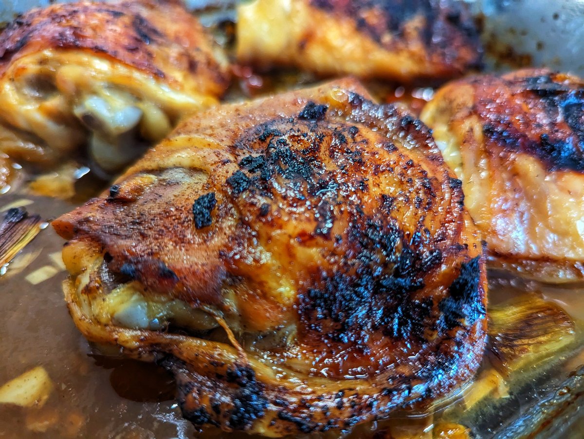 Crispy jerk chicken close up